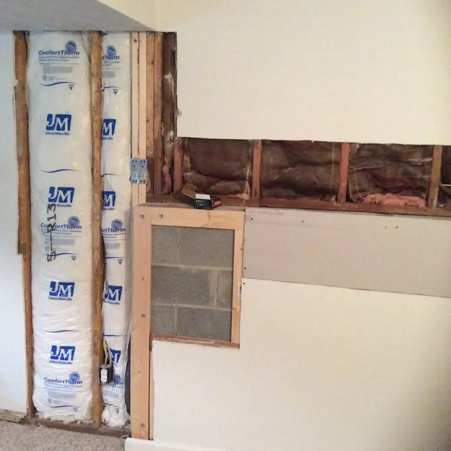 Wall insulation replacement during Contents Cleaning & Restoration in Campton Hills